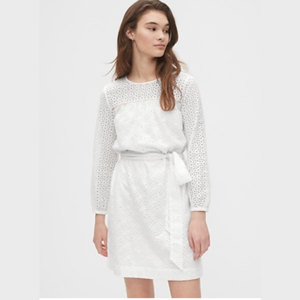 Gap eyelet Tie belt dress NWT